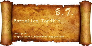 Bartalics Taráz névjegykártya